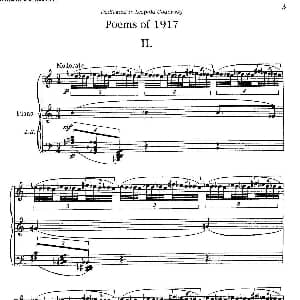 Poems of 1917 Op.41 钢琴谱 里奥 奥恩斯坦 Leo Ornstein