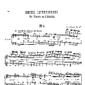 Six Intermezzi Op.45 钢琴谱 马克斯 雷格