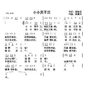 小小男子汉_歌曲简谱_词曲:胡宝贵 俞瀛洲