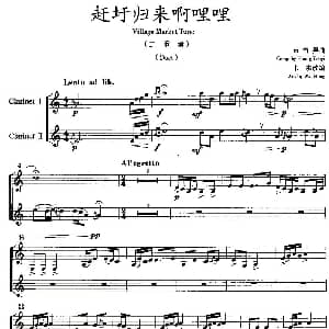 赶圩归来啊哩哩 单簧管二重奏
