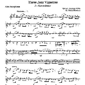 萨克斯谱 | Three jazz vignettes 第三乐章 三重奏中音萨克斯分谱