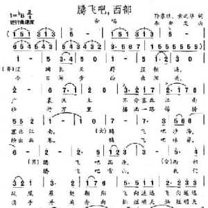 腾飞吧,西部_民歌简谱_词曲:孙东旺 索之华 李新友