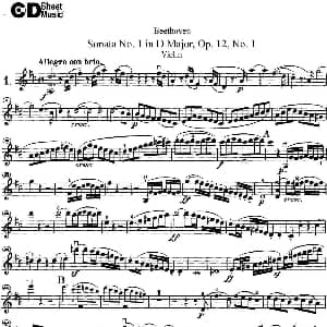 小提琴谱 | Violin Sonata No.1 in D Major Op.12 No.1