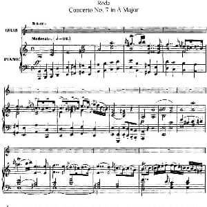小提琴谱 | Rode Concerto No.7 in A Major 小提琴 钢琴伴奏 罗德