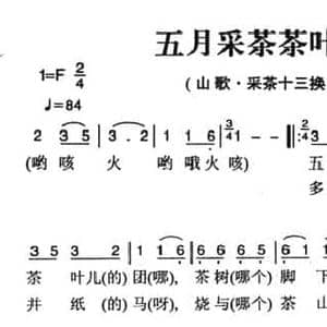姚继忠民歌选_五月采茶茶叶团_民歌简谱
