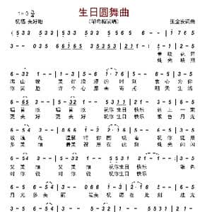 生日圆舞曲_歌曲简谱_词曲:张全安 张全安