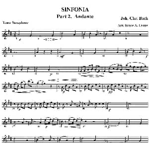 萨克斯谱 | SINFONIA Part 2. Andante 四重奏 次中音萨克斯分谱