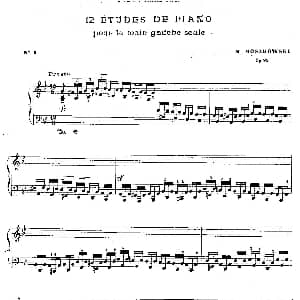 12 Etudes For The Left Hand Op.92 No.6 钢琴谱 莫里兹 莫什科夫斯基