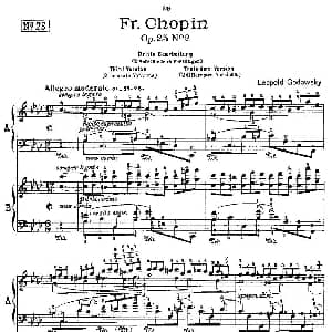 肖邦 练习曲 Fr.Chopin Op.25 No2 3 钢琴谱 Godowsky改编