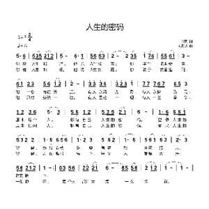 人生的密码_歌曲简谱_词曲:野野 刘新太