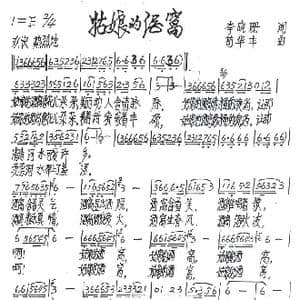 姑娘的酒窝_歌谱投稿_词曲:李晓珊 苟华丰