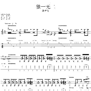 独一无二 吉他谱 李贞贤