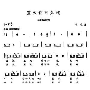 蓝天你可知道_合唱歌谱_词曲:王健 羊鸣