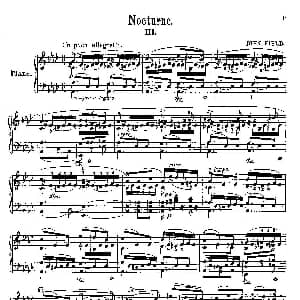 Nocturne No.3 in A flat Majo 钢琴谱 约翰 菲尔德 John Field