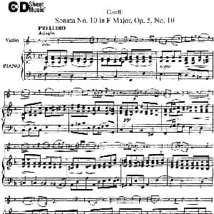 小提琴谱 | Sonata No.10 in F Major Op.5 No.10 小提琴 钢琴伴奏