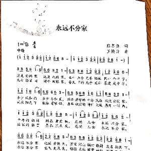 永远不分家_歌谱投稿_词曲:陈苏扬 王焕升