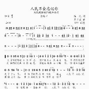 人民不会忘记你_歌曲简谱_词曲:陈亮 王立东