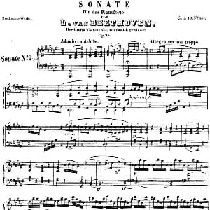 贝多芬钢琴奏鸣曲24 泰丽莎 升F大调 Op.78 F sharp major 钢琴谱 贝多芬