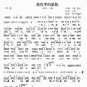 我在乎的是你_歌谱投稿_词曲:六哲 秀才 六哲