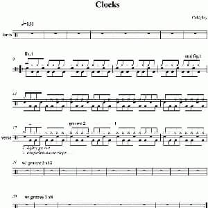Coldplay Clocks 爵士鼓谱