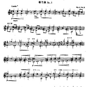 费尔南多 索尔 古典吉他练习曲 No.2 吉他谱 ​费尔南多 索尔 Fernando Sor 1778 1839