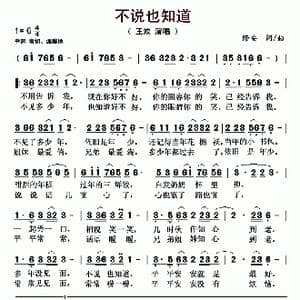 不说也知道_歌曲简谱_词曲:隆安 隆安
