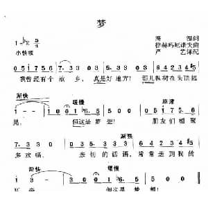 梦 美国 _外国歌谱_词曲: 严艺 译配