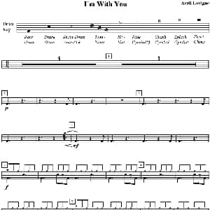 Avril Lavigne I'm with you 爵士鼓谱