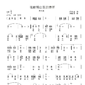 谁能明白我的情怀_通俗唱法乐谱_词曲:高歌 高歌