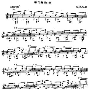 费尔南多 索尔 古典吉他练习曲 No.16 吉他谱