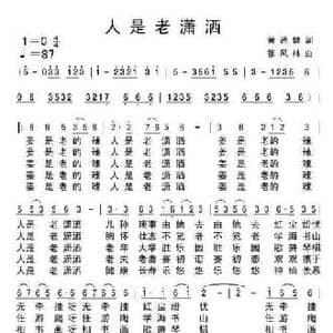 人是老潇洒_民歌简谱_词曲:黄通健 张风林