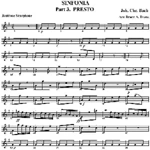 萨克斯谱 | SINFONIA Part 3. PRESTO 四重奏 上低音萨克斯分谱