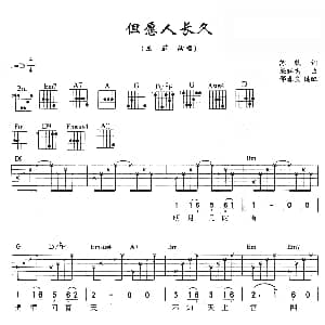 但愿人长久 吉他谱 王菲 苏轼 梁弘志