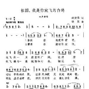 祖国,我是你放飞的白鸽_民歌简谱_词曲:胡宏伟 晓其