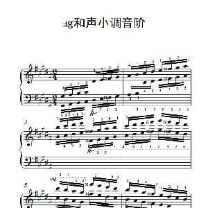 第六级 12.♯g和声小调音阶 中央音乐学院 钢琴 业余 考级教程 4 6级