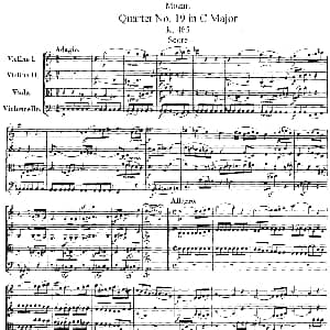 小提琴谱 | Mozart Quartet No.19 in C Major,K.465 总谱