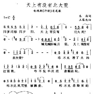 天上有没有北大荒_通俗唱法乐谱_词曲:朱海 王黎光