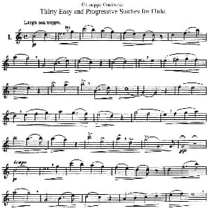 长笛曲谱 | 三十首基础及提高练习曲 NO.1 Garibold 加里波第