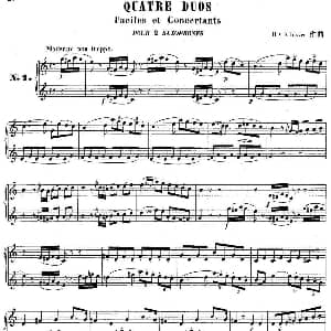 萨克斯谱 | H Klose练习曲 Quatre Duos Faciles et Concertants Pour 2 Saxophones—No.1 H Klose