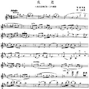 小提琴谱 | 我愿 电视剧 故土 主题歌 邹辉明