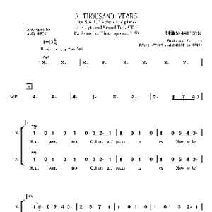 A Thousand Years一千年混声合唱谱_歌曲简谱