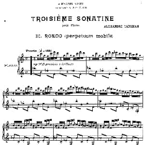 第三钢琴小奏鸣曲 钢琴谱 亚历山大 汤斯曼