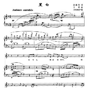 黑白_美声唱法乐谱_词曲:吴晓风 辛翠