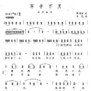 军中百灵_民歌简谱_词曲:田国安 小民