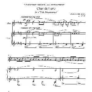 长笛曲谱 | Clair de lune 长笛 钢琴伴奏 Debussy