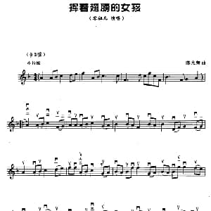 二胡谱 | ​​​挥着翅膀的女孩 五线谱 陈光荣
