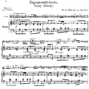 小提琴谱 | 25首小提琴曲合集 Zigeunerstucklein. Gipsy Melody. OSCAR KOHLER. Op.160No.3 小提琴 钢琴伴奏 BENONI LAGYE