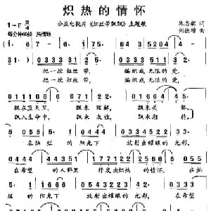 炽热的情怀_通俗唱法乐谱_词曲:朱志猷 刘德增