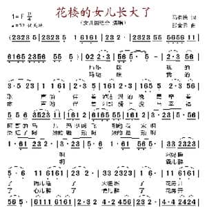 花楼的女儿长大了_歌谱投稿_词曲:马有德 张金云