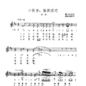 小伙子,你别忘记 罗马尼亚 _外国歌谱_词曲:郑中成译词 刘淑芳配歌